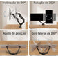 Suporte Articulado para Monitor 13" a 32"– Braço Ajustável Individual ou Duplo, Giratório, Inclinação e Alta Resistência até 9kg