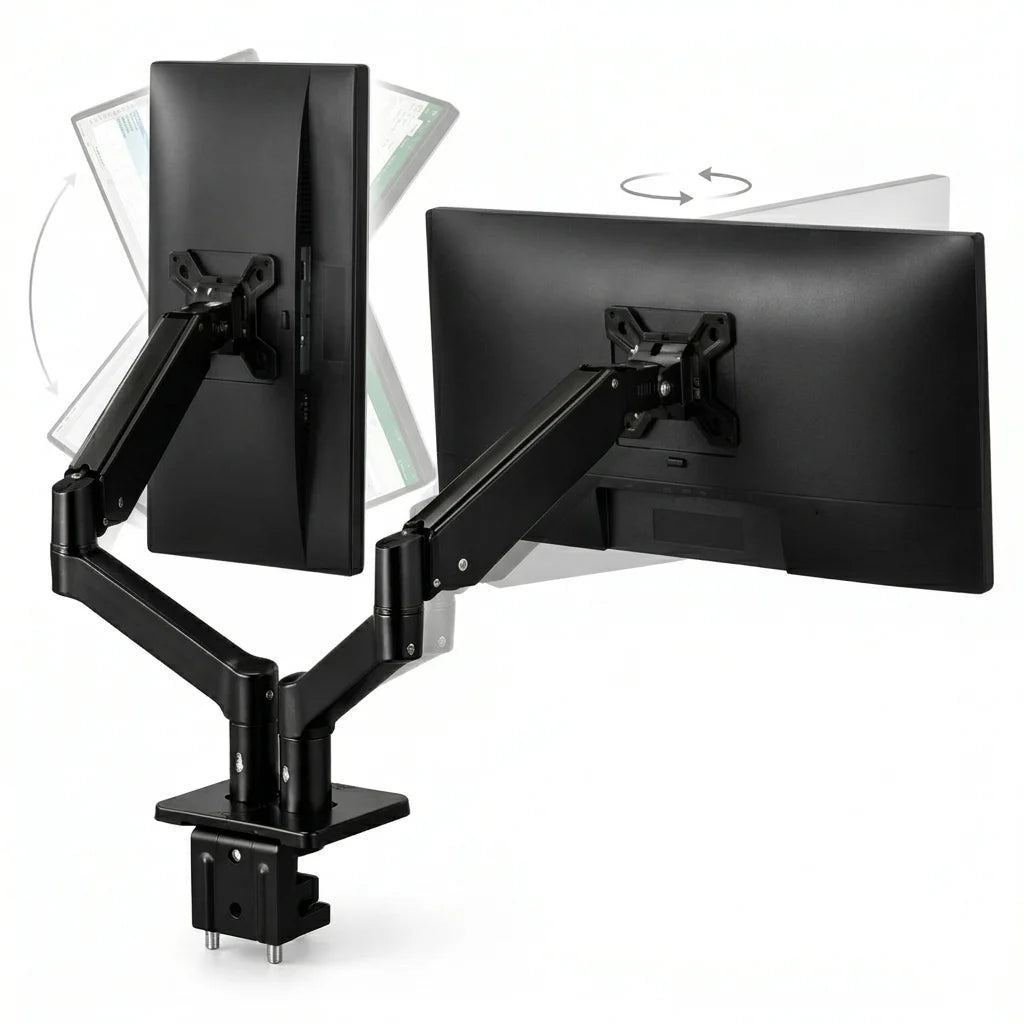 Suporte Articulado para Monitor 13" a 32"– Braço Ajustável Individual ou Duplo, Giratório, Inclinação e Alta Resistência até 9kg