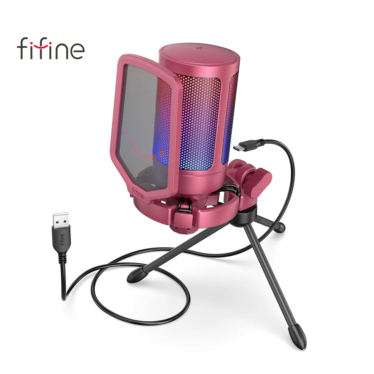 Microfone Gamer Fifine RGB Pro