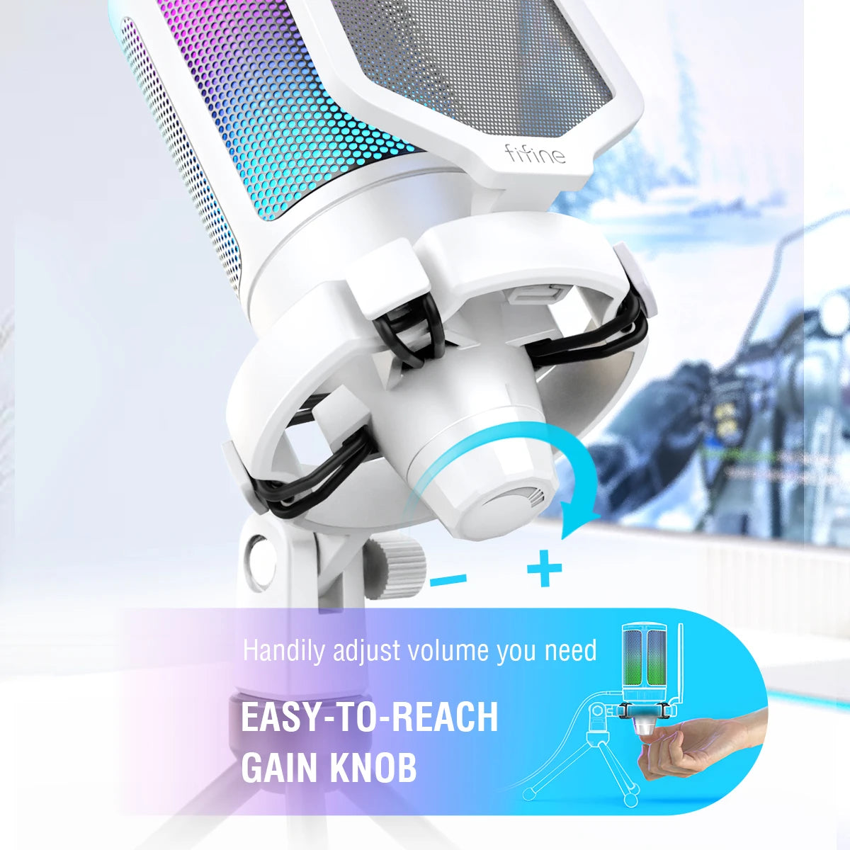 Microfone Gamer Fifine RGB Pro